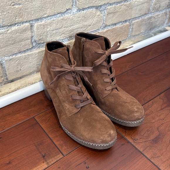 New Gabor Cognac Brown Suede Ankle Boots - Picture 3 of 5